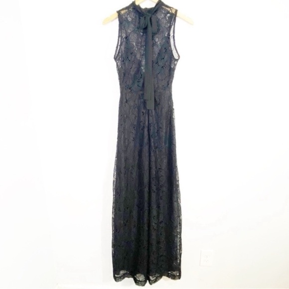 ZARA Collection Lace Mixed Jumpsuit Black - Picture 8 of 16